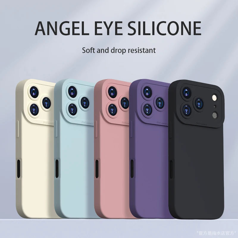 Angel Eyes Back Cover for iPhone 17 Pro Max Air 17Pro 17Air 5G High Quality Liquid Silicone Soft Protective Candy TPU Phone Case