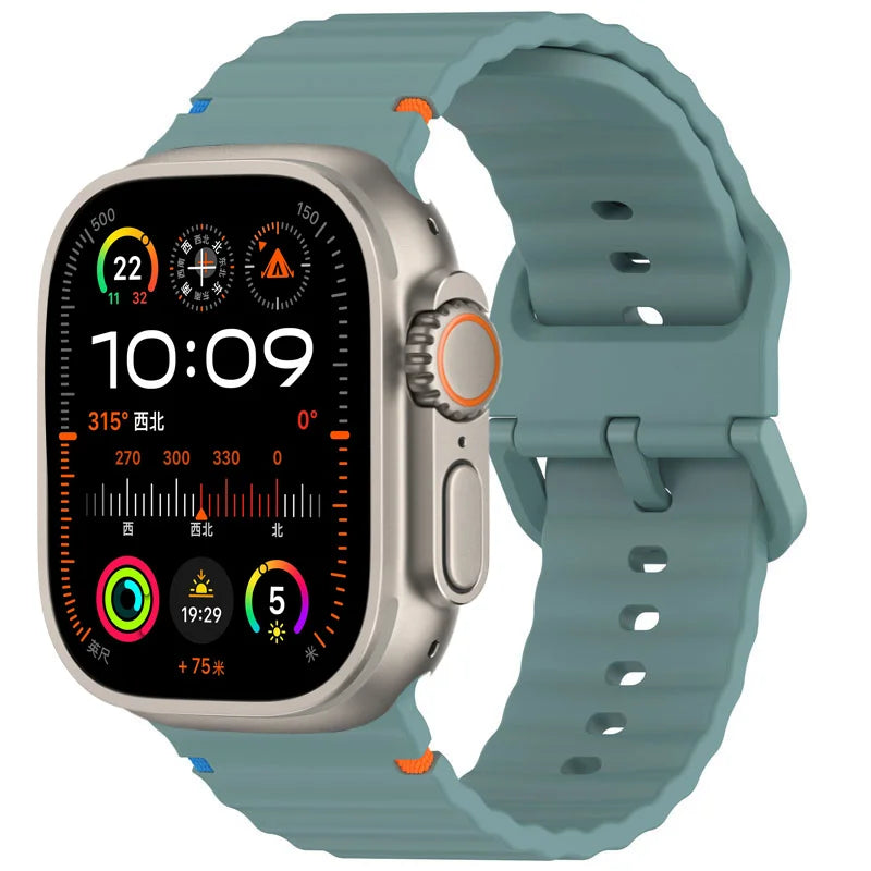 Silicone Strap for Apple watch Band 44mm 49mm 40mm 45mm 42mm 46mm correa bracelet iwatch Series 12 11 9 8 7 6 SE 10 Ultra 3 4 2