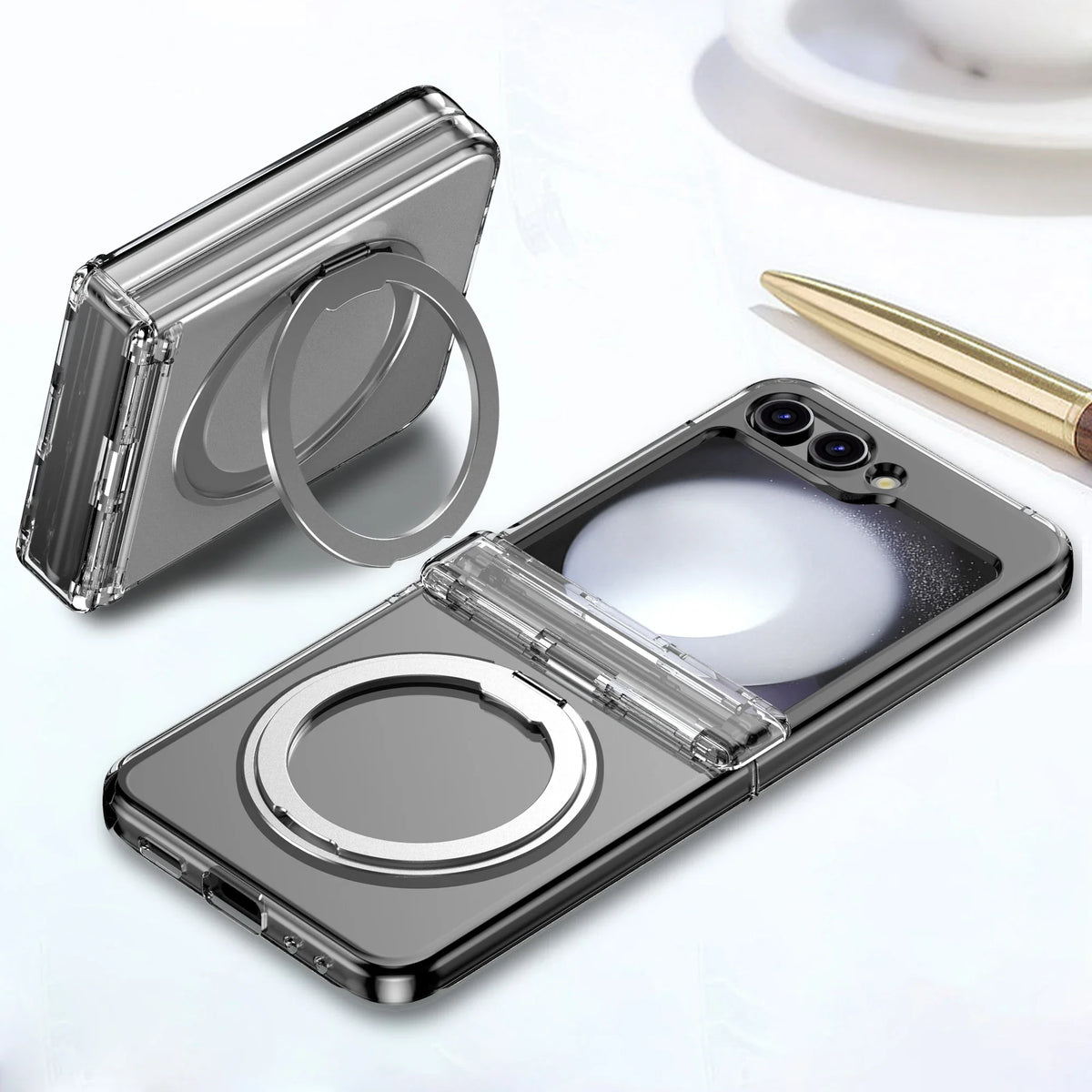 Solid Color Magnetic for Magsafe Hard Phone Case for Samsung Galaxy Z Flip 8 7 6 5 Shockproof Armor Protective Cover
