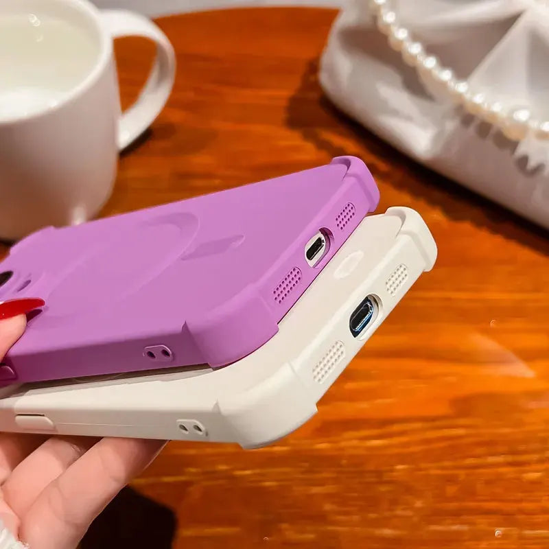 Magnetic Shockproof Silicone Bumper Phone Case For iPhone 17 16 15 14 13 12 Pro Max Plus For Magsafe Wireless Charge Cases Cover