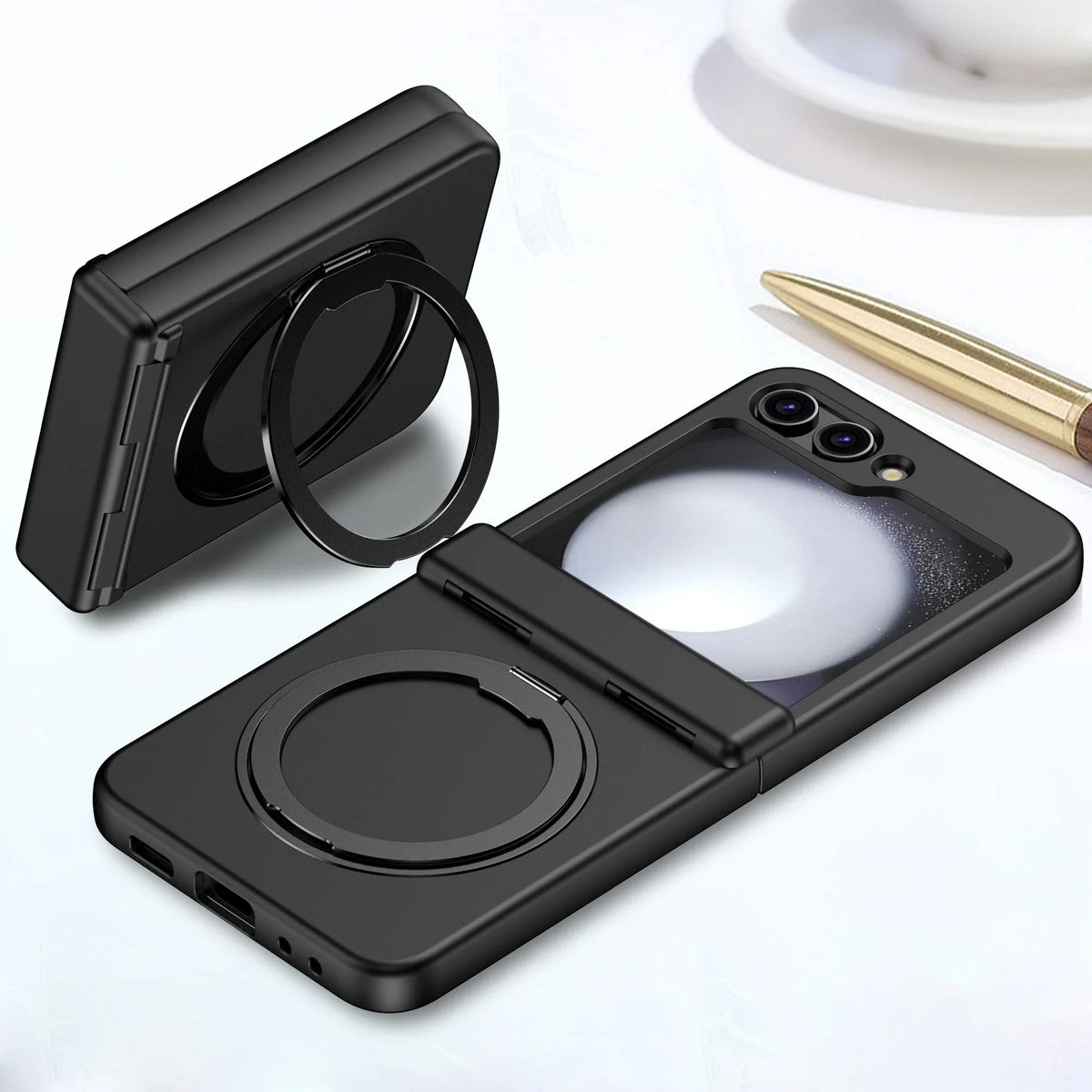 Solid Color Magnetic for Magsafe Hard Phone Case for Samsung Galaxy Z Flip 8 7 6 5 Shockproof Armor Protective Cover