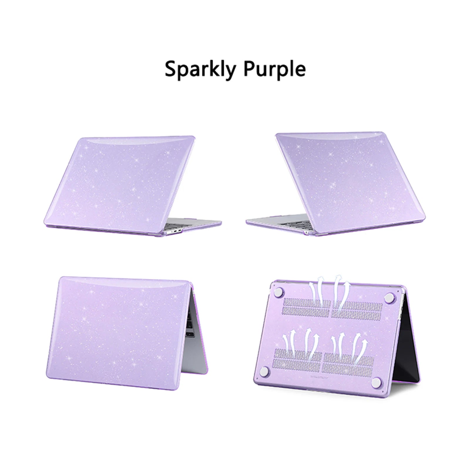 EooCoo Case for MacBook Air 13 inch M4 2025 2024-2022 Release M3 M2 A3240 A3113 A2681 for Mac Air 13.6 inch Glitter Hard Shell
