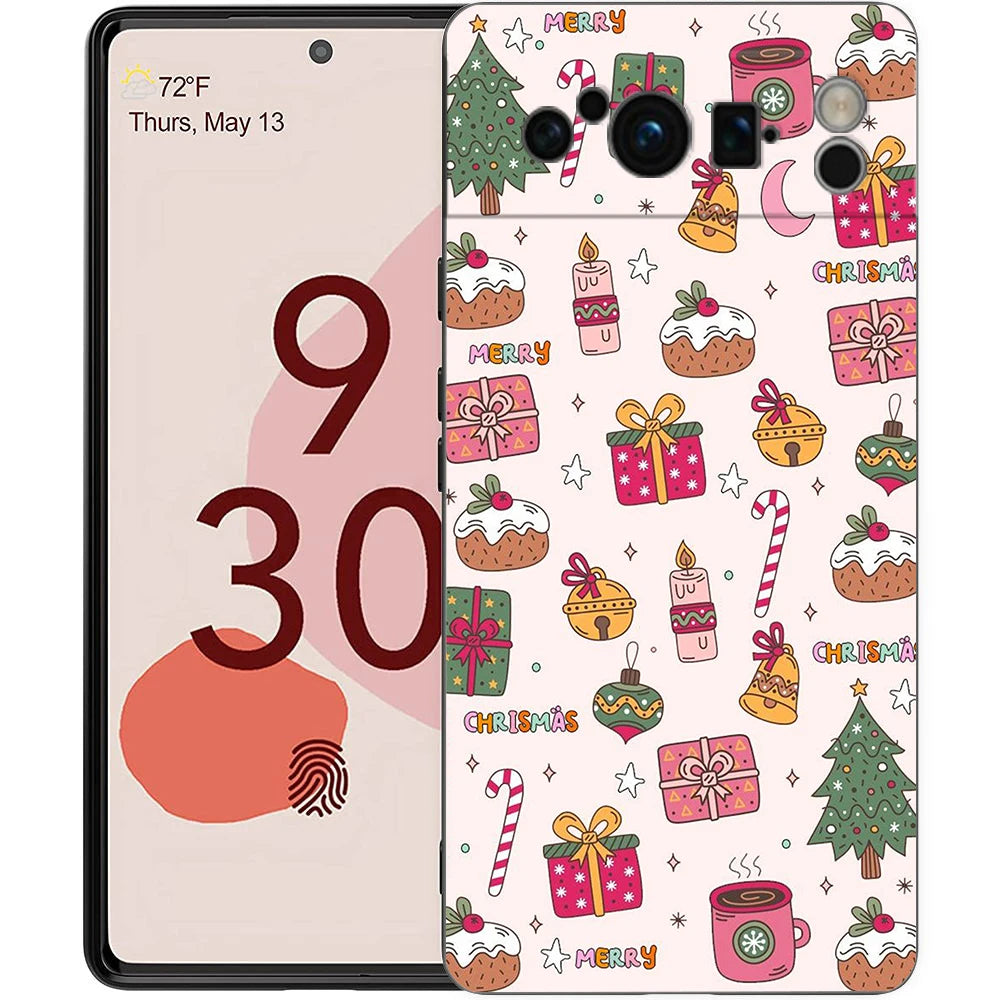 For Google Pixel 10 Pro Phone Case Pixel 9 Pro XL TPU Case Pixel 8 Pro 9A 8A 7A 7 6A 6 Pro Soft Cover Cartoon Christmas