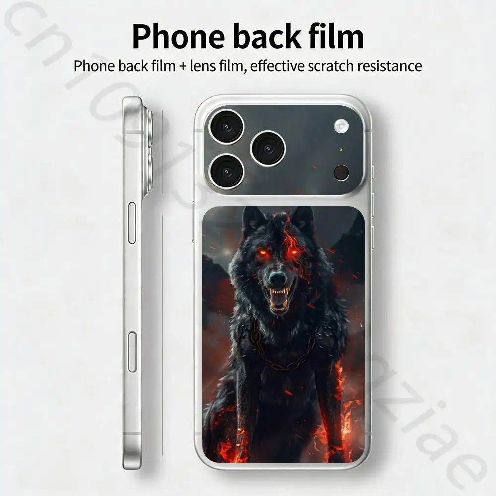 The Wolf For iPhone 17 pro Max /17 pro Full Cover Decal Skin Wrap 3D Colorful Rear Protective Sticker Film