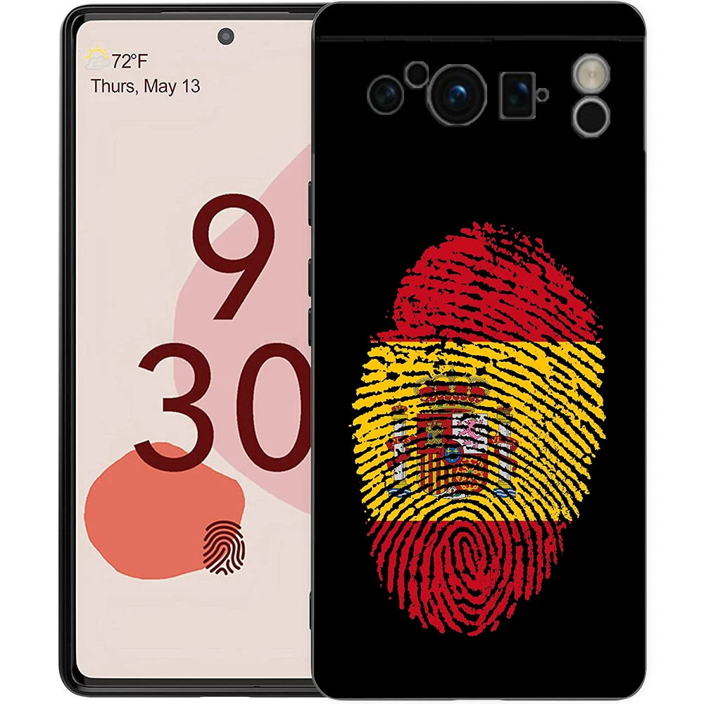 Spain flag Phone Case For Google Pixel 10A 10 9 8 7 6 Pro XL 9A 8A 6A 7A 5G Soft Shockproof TPU Black Cover