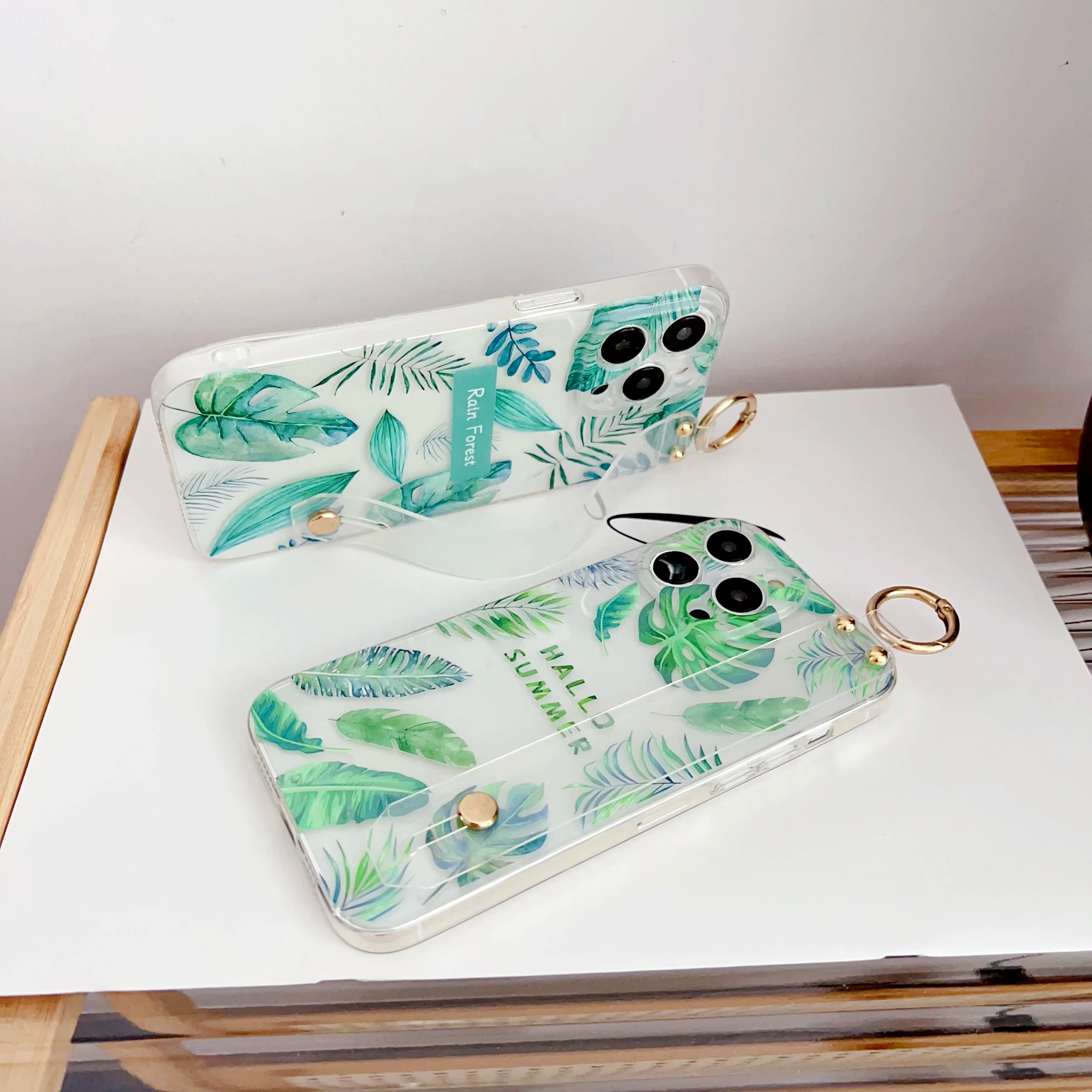 For Samsung Galaxy S20 S21 S22 S23 S24 S25 Plus Ultra FE Edge Rainforest Trees Case Wrist Strap