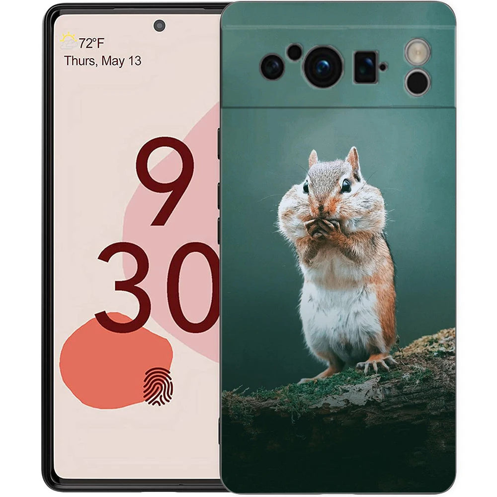 Cartoon Animal Bear Fox Squirrel Phone Case For Google Pixel 10 9 8 7 6 Pro XL 9A 8A 6A 7A 5G Soft Shockproof TPU Black Cover
