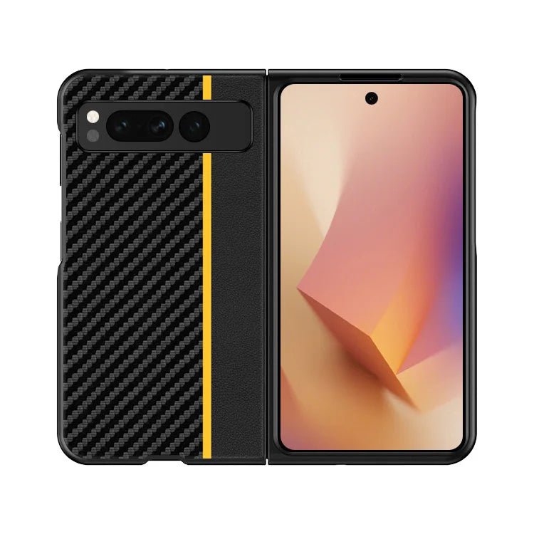 Kevlar Print Carbon Fiber Case For Google Pixel Fold Fashion Anti-drop Cover Anti-knock Cases For Google PixelFold