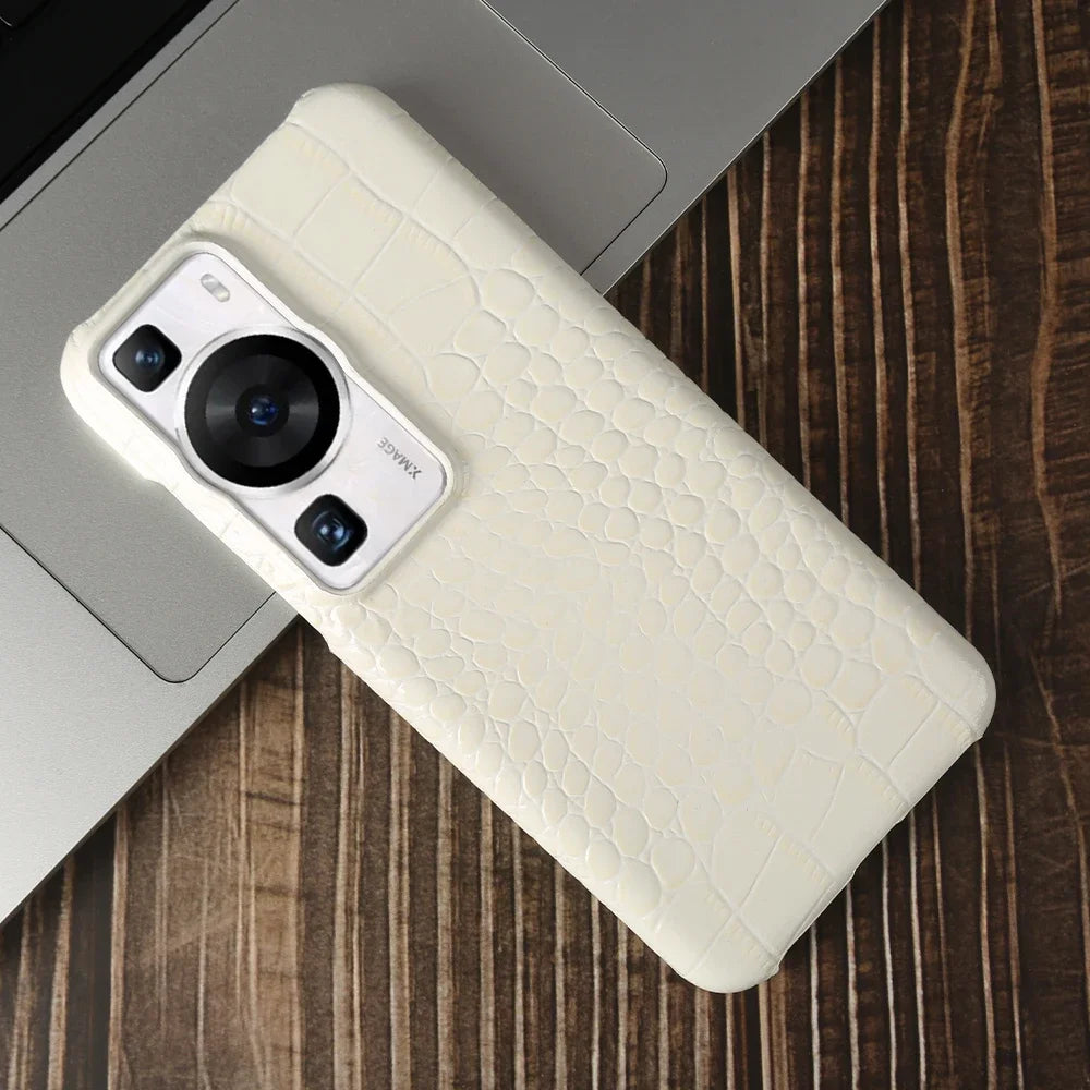 For Google Pixel 7 Pro Case Crocodile Grain Genuine Leather Phone Cover Pixel 10 6Pro 5A Capa Protective Etui Back Carcasa Shell