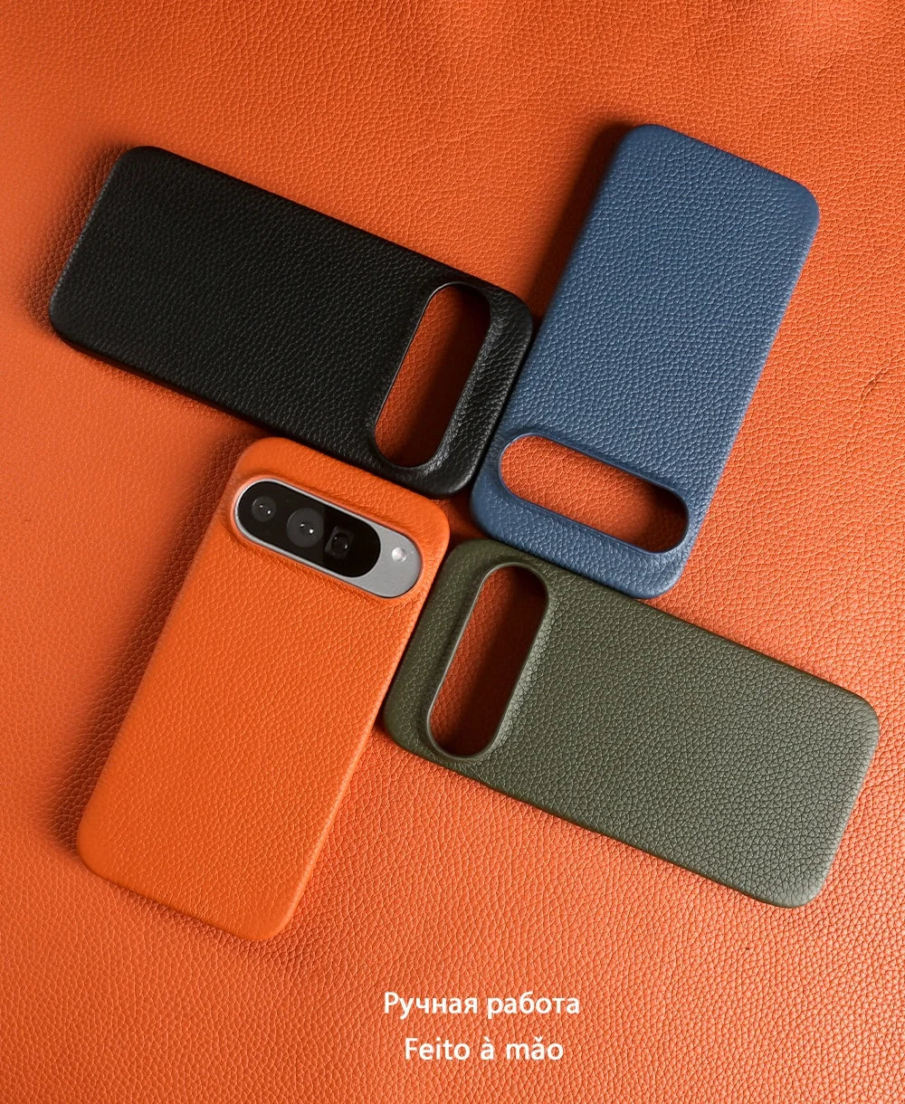 Luxury Magnetic Genuine Leather Case For Google Pixel 10Pro 9 7A 8 6 Full Protection Magnet for Magsafe Cases Shockproof Cover