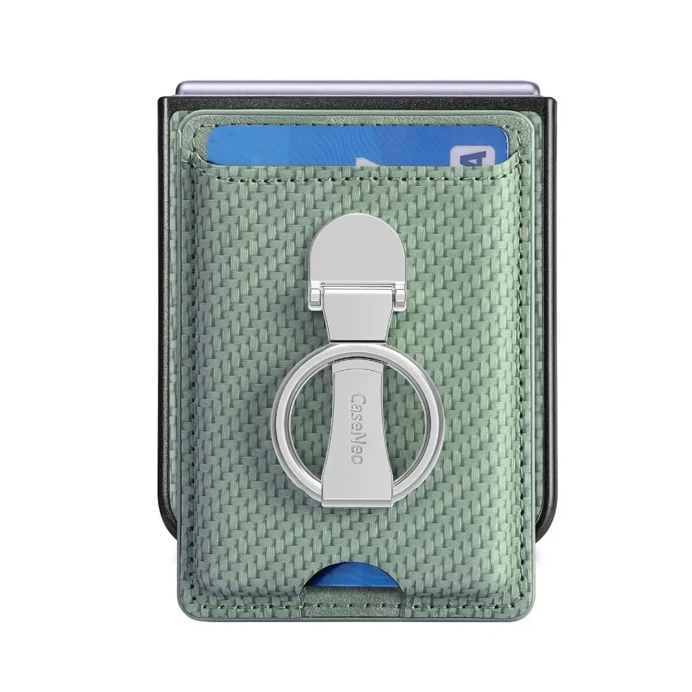 Luxury Ring Stand Leather Phone Case for Samsung Galaxy Z Flip 8 Flip 7 6 5 4 3 Flip7 FE Wallet Card Slot Shockproof Cover