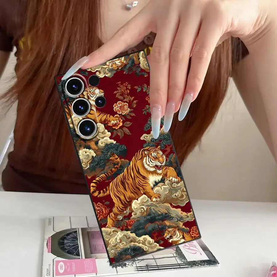 Case for Samsung Galaxy S26 Ultra S20 Ultra S10 S9 S21 FE S23 S25 Plus Note 20 8 9 10 S24 Funda Phone Cover Fantasy Tiger