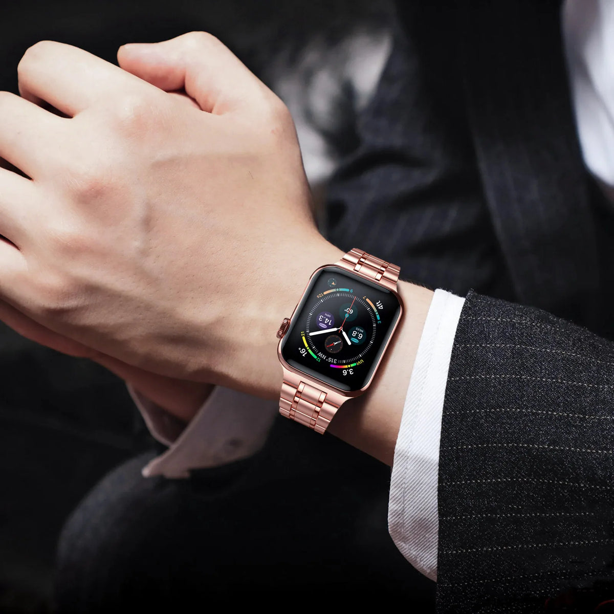 Case+Strap for Apple watch band Ultra2 3 49mm 44mm 40mm 45mm 41mm 42mm Stainless Steel bracelet iWatch Series 3 6 SE 7 8 9 10 11