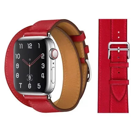 Genuine Leather Bracelet Strap For Apple Watch Band 45mm 49mm 41mm 44mm 42mm 46mm Leather Wristband iWatch Ultra 11 10 9 8 7 6 5