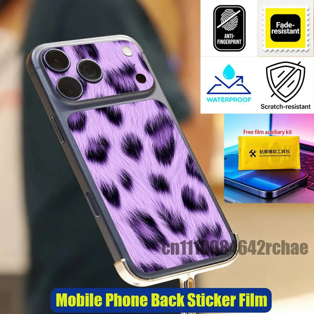 For Leopard print wallpaper Phone Back Film Sticker iPhone 17 Pro Max P PM Decal Skin Wrap Custom Stickers Cover