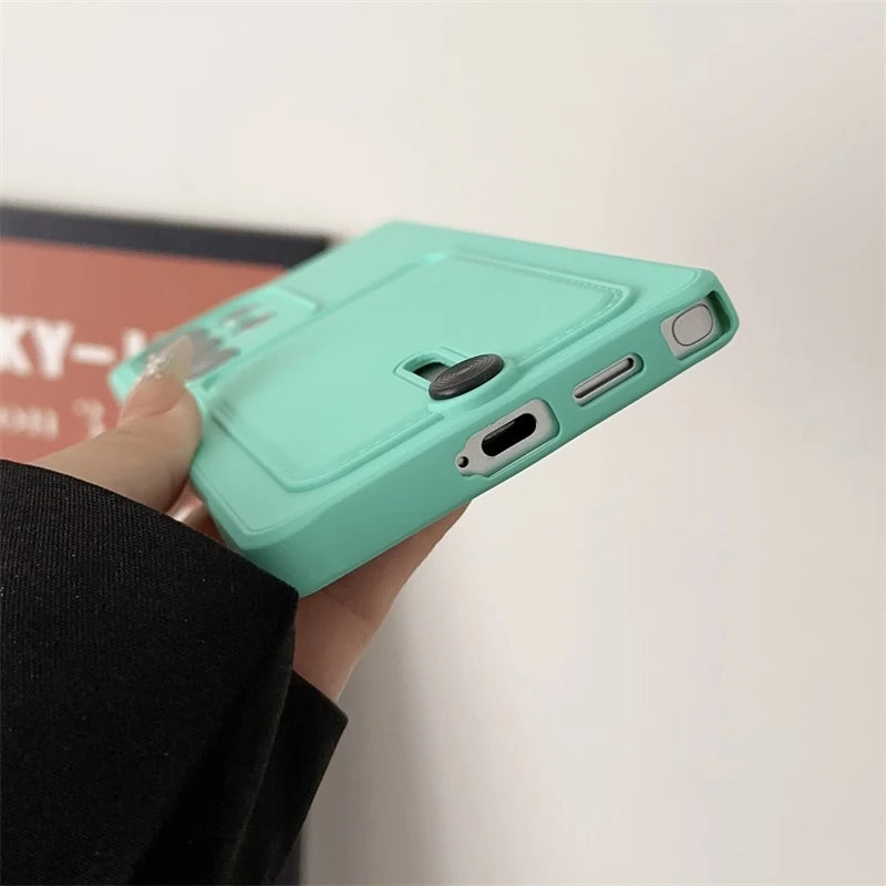 Soft Silicone Case For Samsung S25 S24 S23 S22 S21 Ultra Plus FE Wallet Card Holder Case For Samsung A56 A55 A72 A36 A53 A35 A54