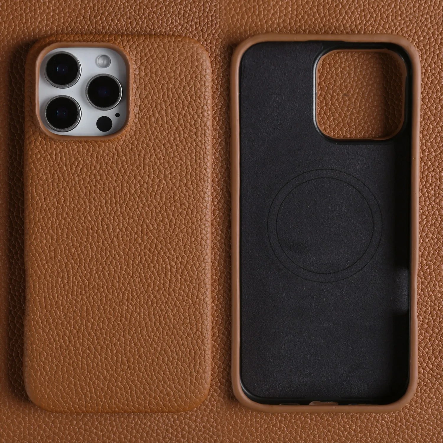 Luxury Magnetic For Magsafe Genuine Leather Case For iphone16Pro Max 15 14 13 12 11 Business Full Wrapped Phone Cases Back Cover