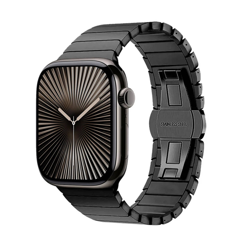 Metal Band For Apple Watch 46mm Strap Stainless Steel Watchband For Iwatch Series 12 11 10 Ultra 49mm 42/44/45mm Business Correa