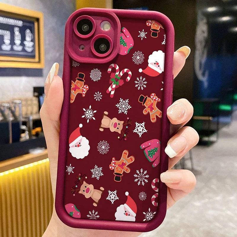 Green Christmas Tree Phone Case For IPhone 17 Air 11 13 12 Pro Max 14 15 16 Plus 16E Shockproof Soft Bumper Cover Case Funda