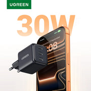 UGREEN 30W GaN Charger PD 3.0 UFSC PPS For iPhone 17 16 15 Pro Max Samsung S25 Xiaomi Tablet iPad Air Pro 3 USB C Phone Charger