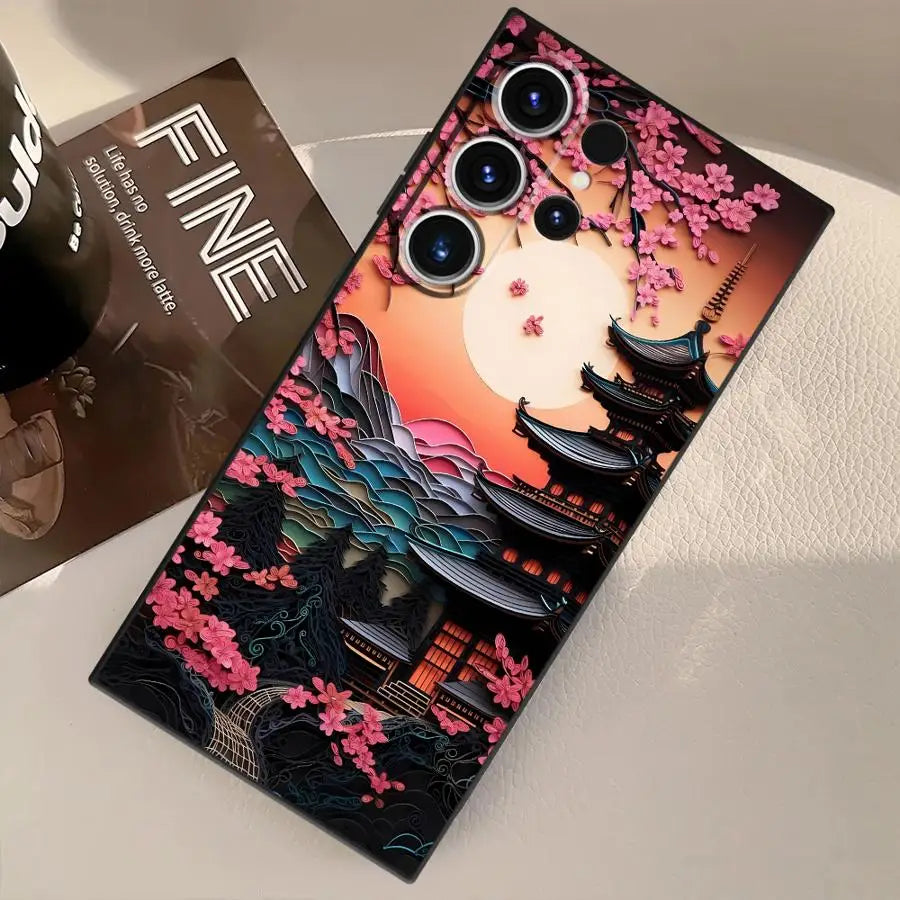 Case for Samsung Galaxy S26 Ultra S25 Plus S10 S9 S24 Note 20 8 9 10 S23 S21 FE S20 Ultra Funda Phone Cover Japanese Aesthetic