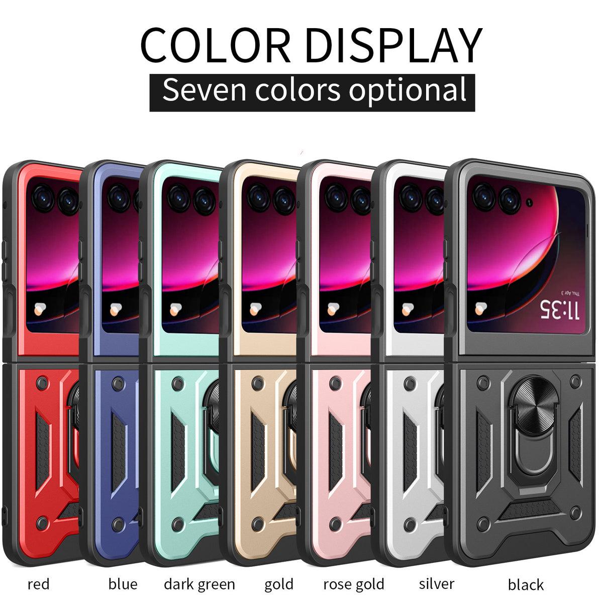 Armor Shockproof Case For Motorola Razr 60 50 40 Ultra Moto Razr+ Plus 2025 2024 2023 Cover With Ring Stand Holder Coque Fundas
