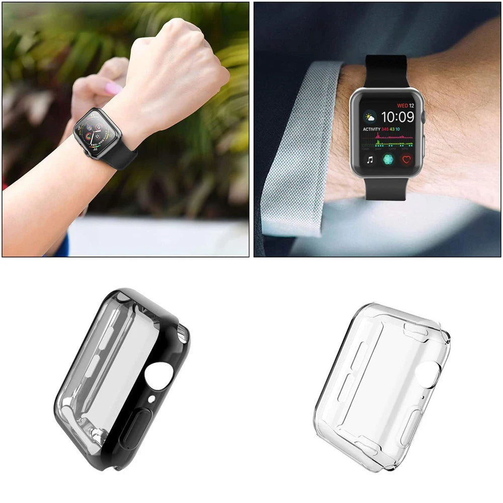 Screen Protector for Apple Watch Ultra 4 3 2 49 41 44 40 45 46 42mm TPU Bumper Cover Case for iWatch Series 11 10 12 9 8 7 SE 6