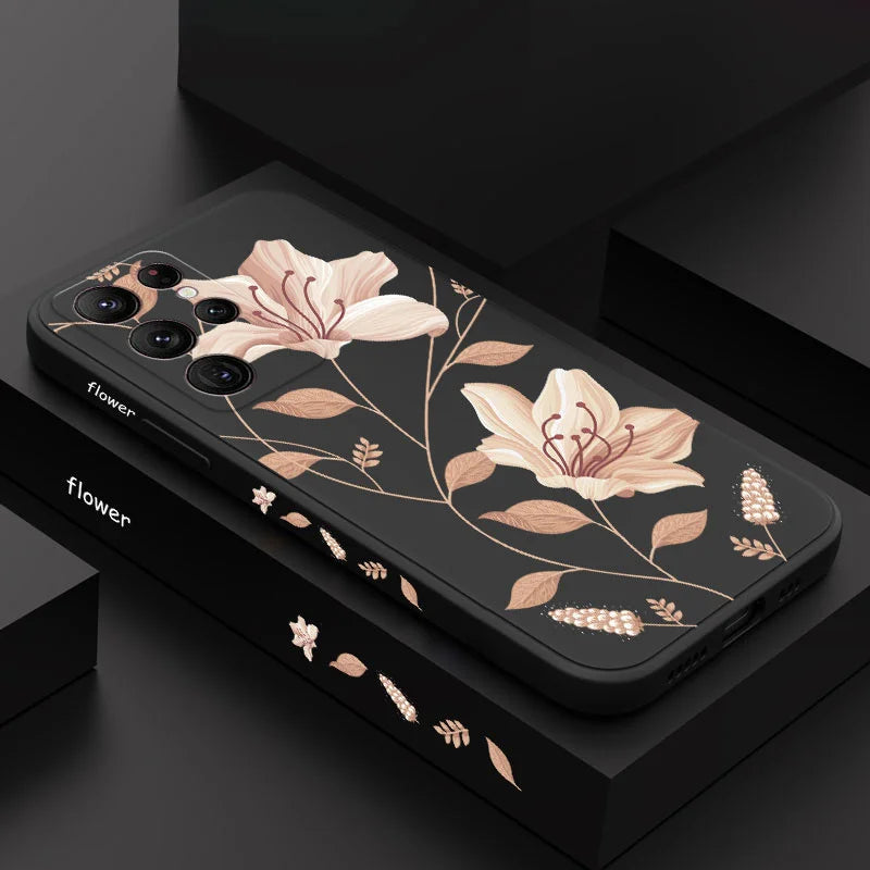 Delicate Blossoms Phone Case For Samsung Galaxy S25 S24 S23 S22 S21 S20 Ultra Plus FE S10 S9 S10E Note 20 ultra 10 9 Plus Cover