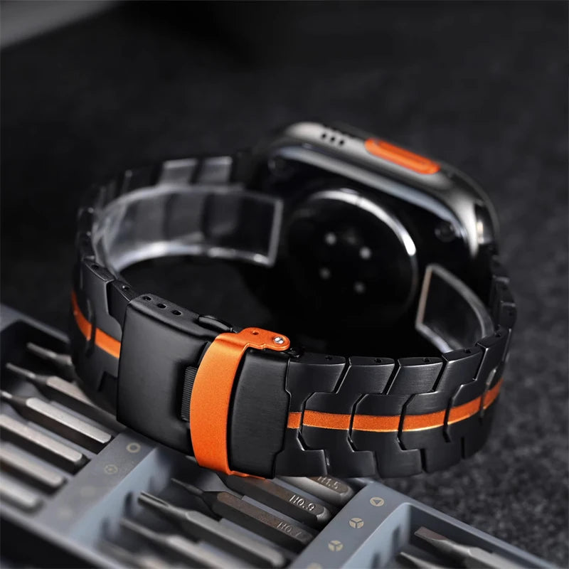 Luxury Titanium Band For Apple Watch Series Ultra 2 10 9 8 7 6 5 Se 4 3 Metal Business Strap For iWatch 42mm 44mm 45mm 46mm 49mm