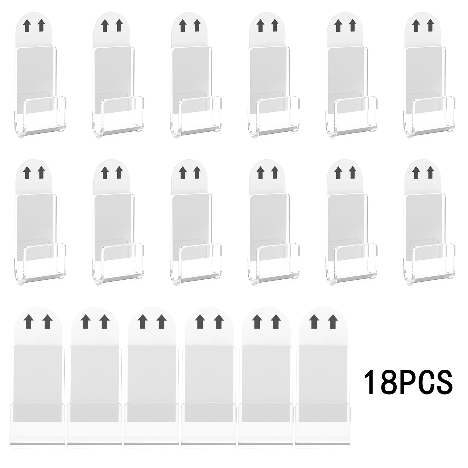 18Pcs Records Holder Acrylic Wall Mount Self Adhesive Album Disc Show Rack Clear Vinyl Display No Drill Storage Floating Shelf