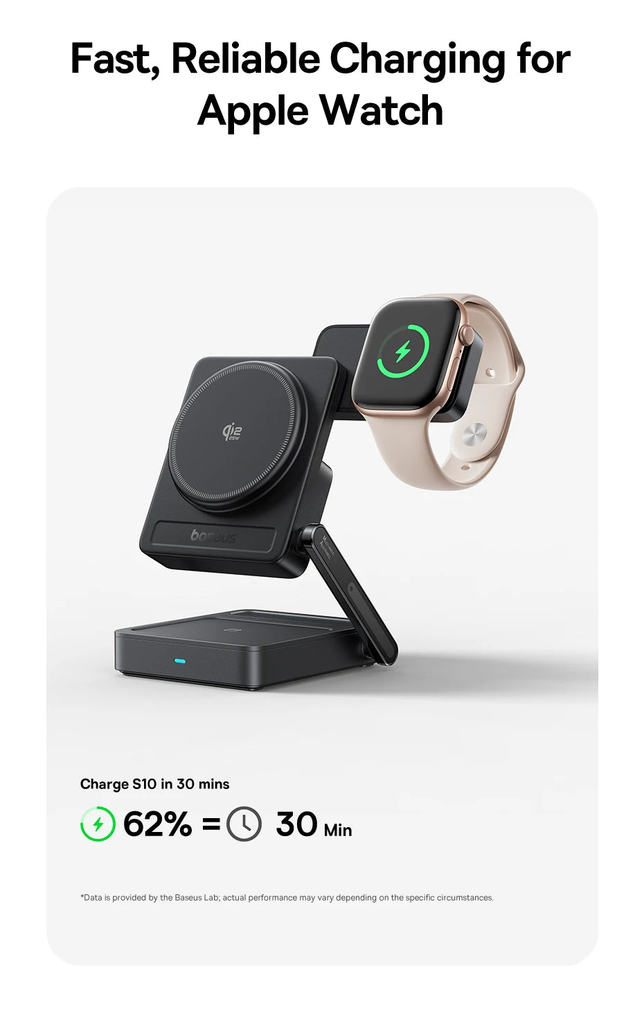 Baseus 3 in 1 Magnetic Wireless Charger Qi2.2 25W Fast Charging For iPhone 17 16 15 14 Apple Watch Earbuds AirPods Pro iWatch