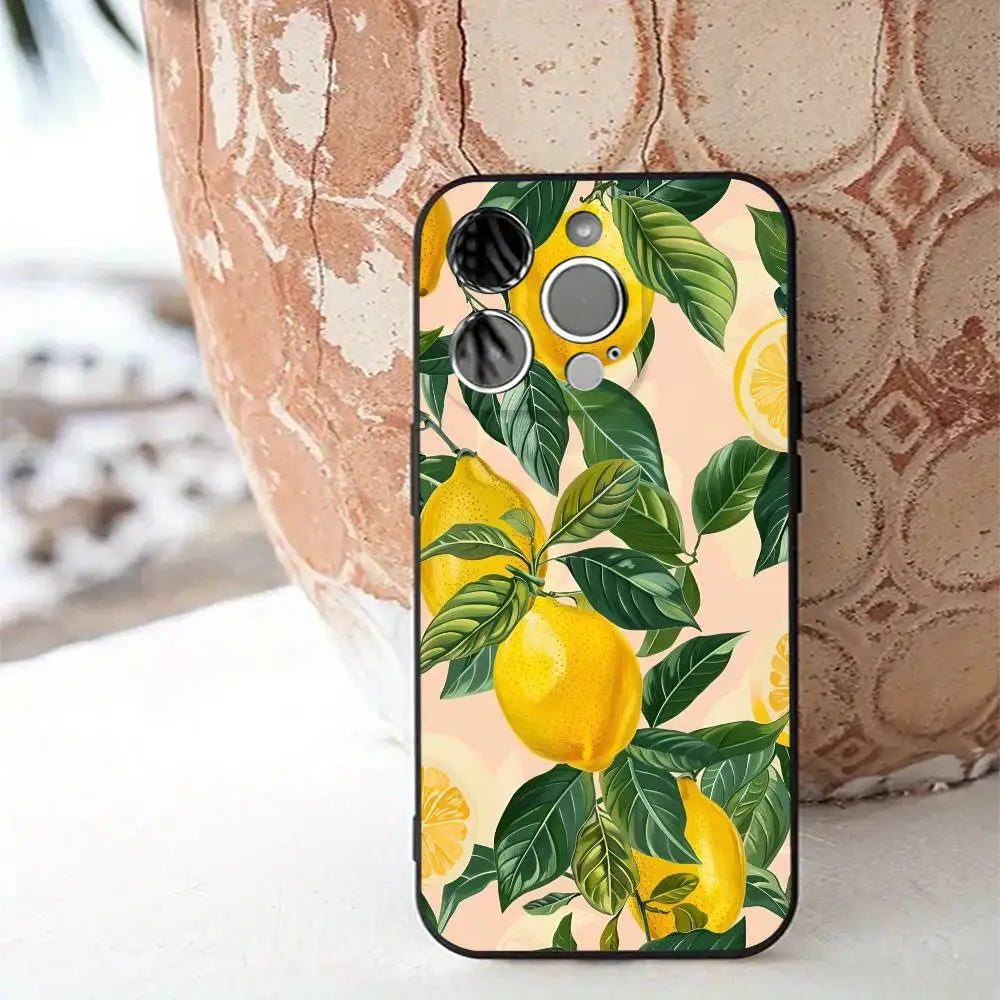 Summer Fruit Lemon Phone Case For Samsung Galaxy S26 ULTRA S25 S24 S23 S22 S21 S20 Ultra Plus FE Note 20 10 Plus Silicone Cover