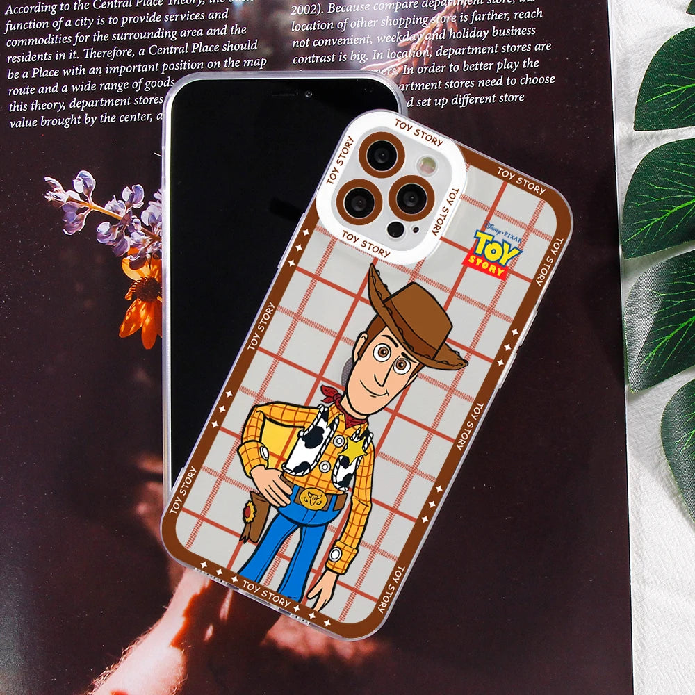 Toys Storys Woodys Aliens Phone Case for Apple iPhone 17 Air 16 15 14 Plus 13 12 11 Pro Max Border printing Transparent Cover