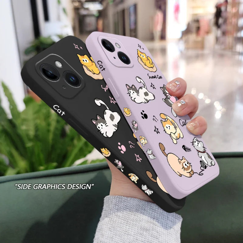 Cat String Ball Phone Case For iPhone 17 17 Air 16 16e 15 14 13 12 11 X XR XS Plus Pro Max Mini Silicone Cover