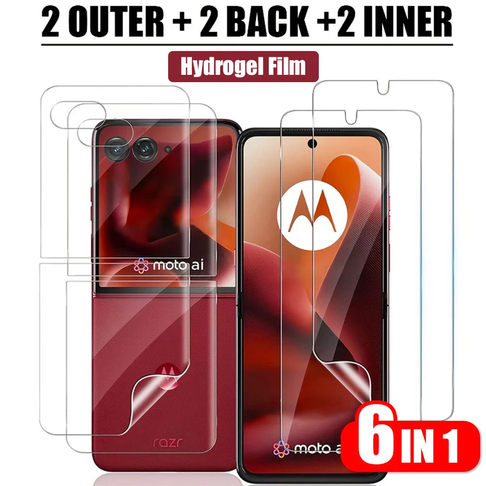 Hydrogel Soft Film For Motorola Moto Razr 70 Plus 70 60 50 40 Ultra 2026 2025 2024 Back Outer Inner Full Body Screen Protectors