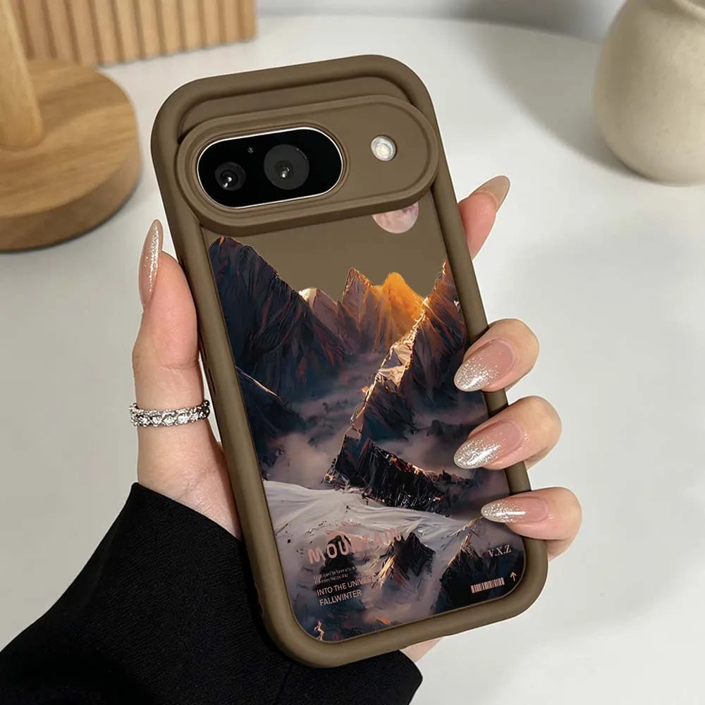 Luxury Snow Mountain Landscape Cover For Google Pixel 10 9 8 7 9a 8a 7a Pro XL Eye Ladder Phone Case