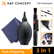 K&F CONCEPT 3 In 1 Professional Dslr Camera Lens Cleaning Kit for Digital Camera Mobile Phone Screen Cleanser Laptop Glasses