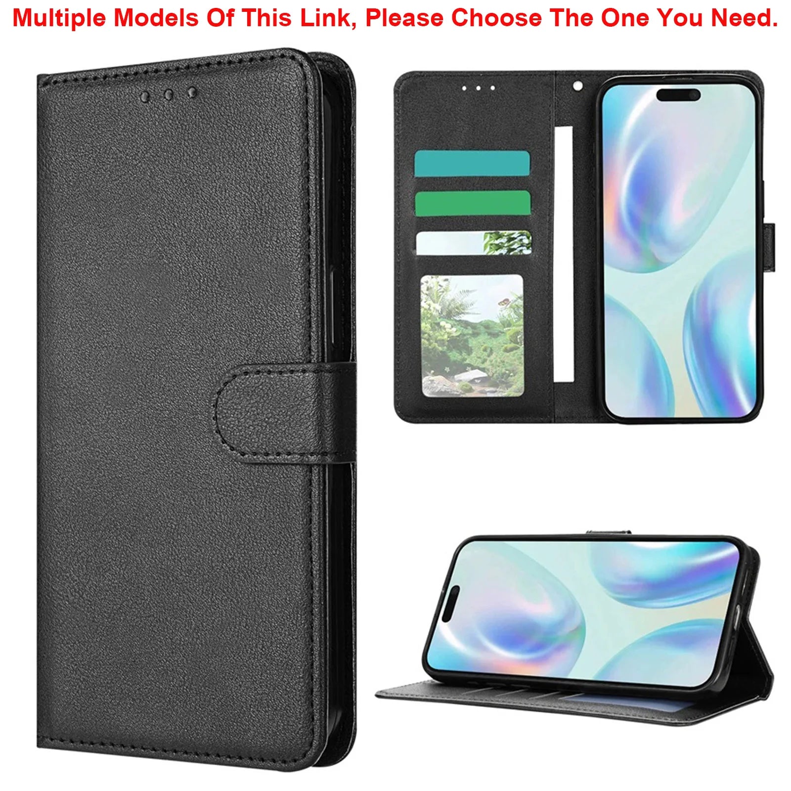 Wallet Card Slot Frame Stand Magnetic Flip Phone Leather Case For iPhone 16e 16 Pro Max 15 Plus 14 13 12 11 X XS Anti-fall Cover