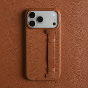 Genuine Leather Case With Wrist Strap Kickstand For iPhone 17 Pro Max 17e 16e 16 15 14 13 12 Mini 11 Back Cover Case Coque Funda