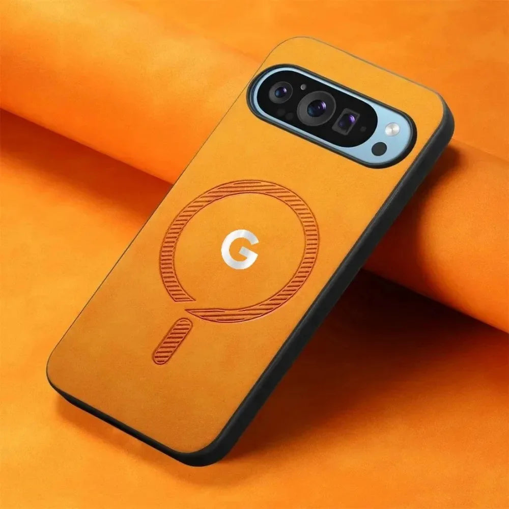 Fashion Skin-friendly Leather Slim Case For Google Pixel 10 9 Pro XL 8 7 9A 8A 7A Magnetic Charge Full-Pack Shockproof Cover