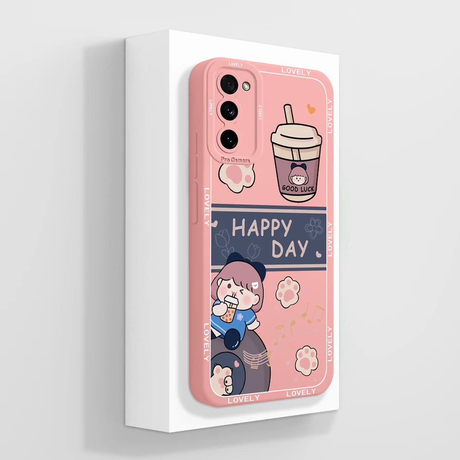 For Samsung S20 FE Ultra Phone Case Cute Back Cover For Galaxy S 20 S20FE S20Ultra Soft Liquid Silicone Full Protection Fundas
