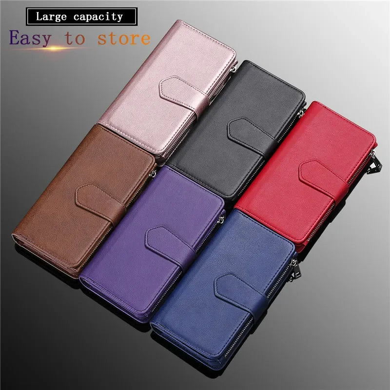 Magnet Detachable Wallet Case For iPhone 16e 15 Pro Max 14 13 Mini 12 11 SE3 SE2 XR 8 7 Plus Leather Card Slots Handbag Cover