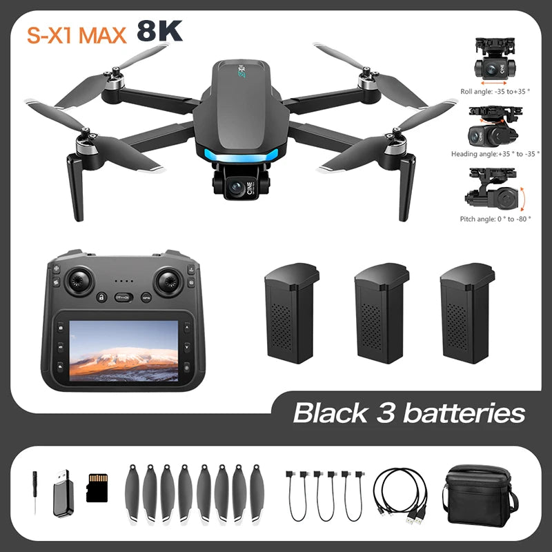 Original S-X1 Drone Aerial Photography Wide Angle Dual Camera WIFI FPV Professional With Brushless RC Foldable Quadcopter Toy