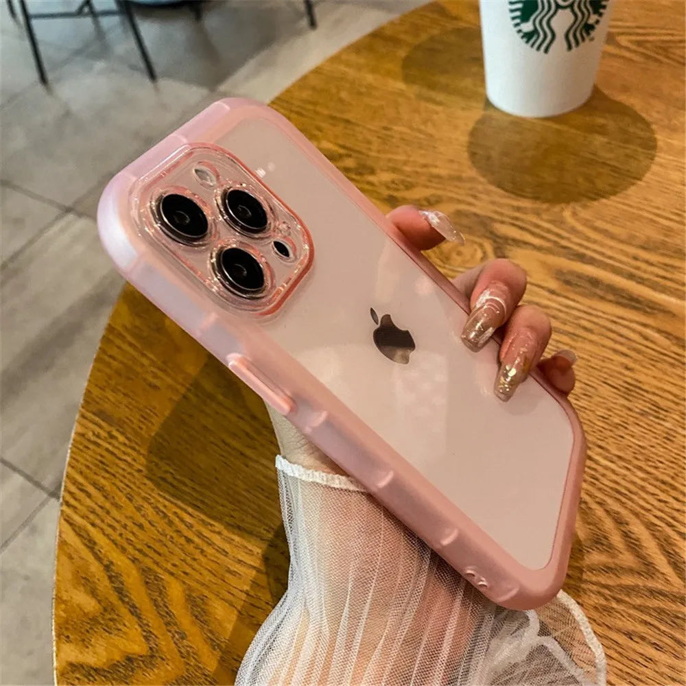 Shockproof Silicone Bumper Clear Phone Case For iPhone 16 15 14 13 12 11 Pro Max XR X XS 7 8 Plus Soft Transparent Cases Cover