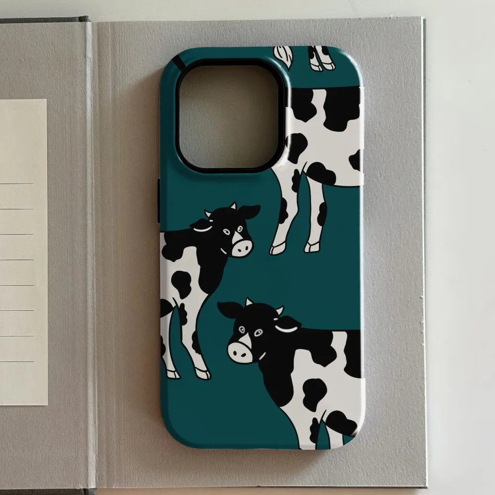 Luxury Clmj Art Cute animals Phone Case for iPhone 17 16e 16 15 14 13 12 11 X XS XR XSMAX 8 Air Pro Max Plus Double-layer Cover
