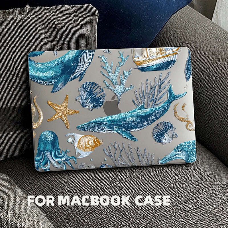 Marine Life Laptop Case For Macbook Air 13 2025 Case M2 M3 M4 Chip MEO A304 Cover for Air 15 M4 2025 A3241 M3 M2 15.3 Case