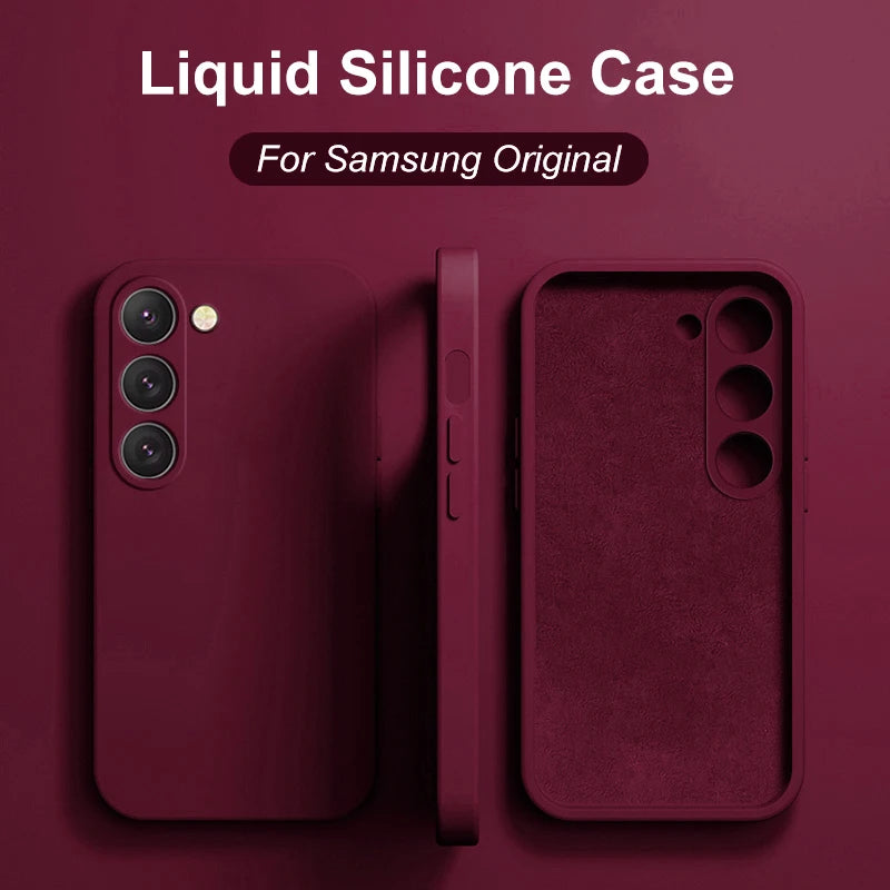 Plus Case Liquid Silicone Phone Case For Samsung Galaxy S23 S 23 S22 S26 Ultra S24 FE S25 + Plus Soft Cover