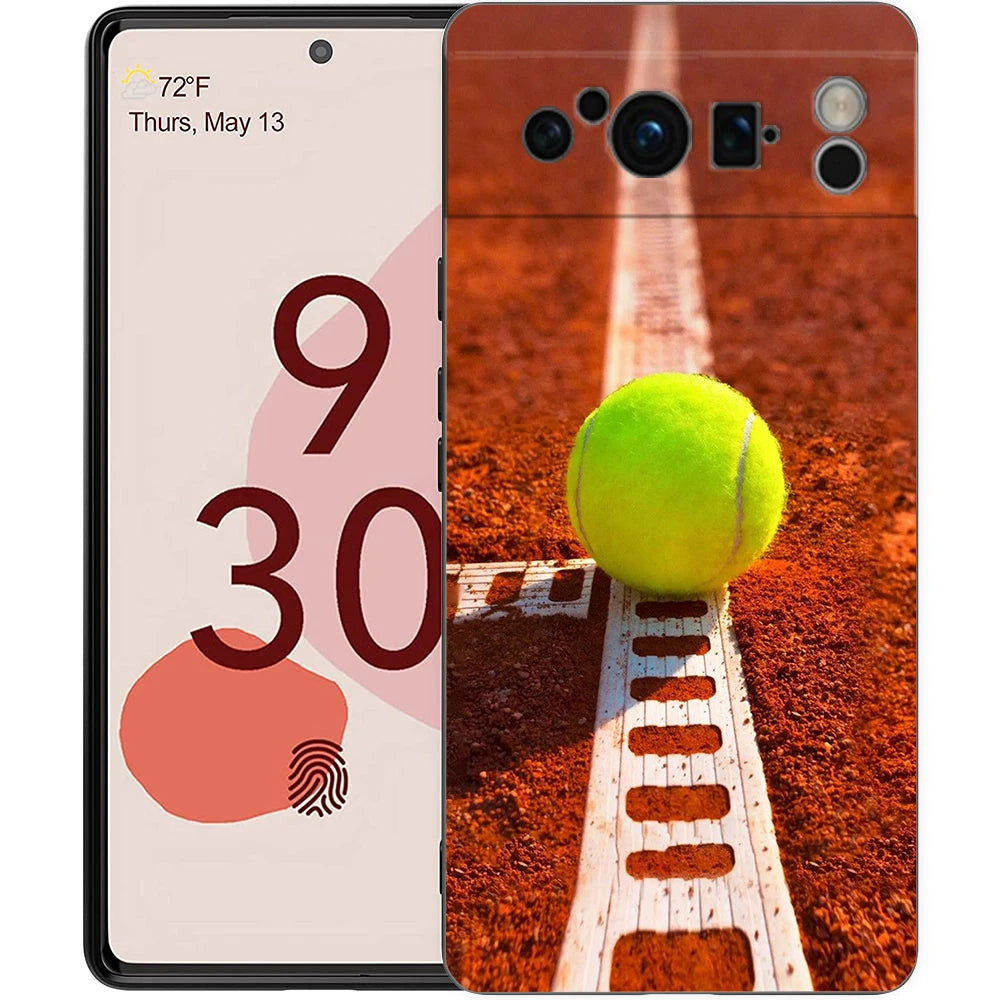 Sport Tennis Phone Case For Google Pixel 10A 10 9 8 7 6 Pro XL 9A 8A 6A 7A 5G Soft Shockproof TPU Black Cover