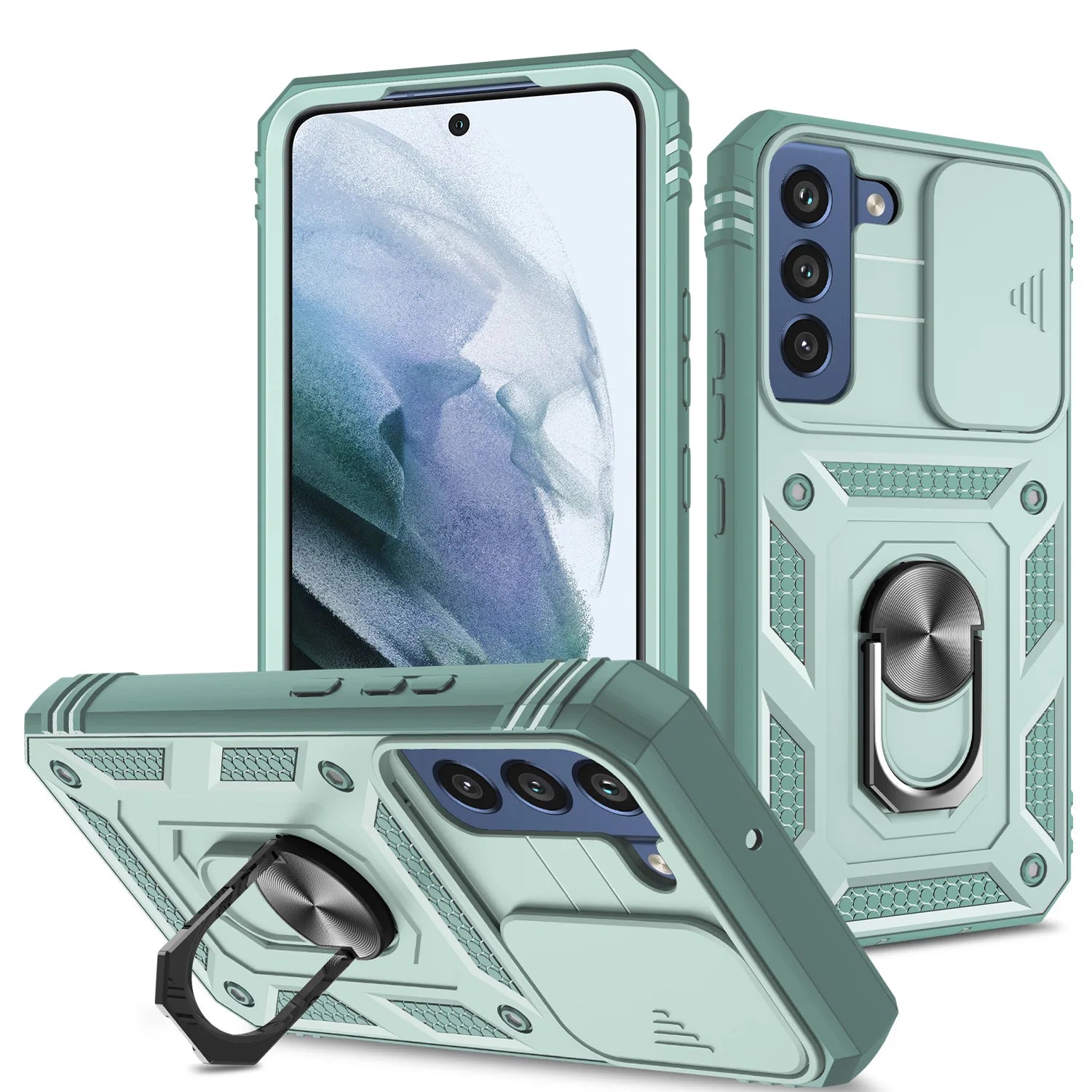 Case For Samsung S22 S21 S20 FE  Ultra Plus A53 A33 A22 A52S A52 A32 5G Heavy Duty with Camera 360 Degree Kickstand Cover