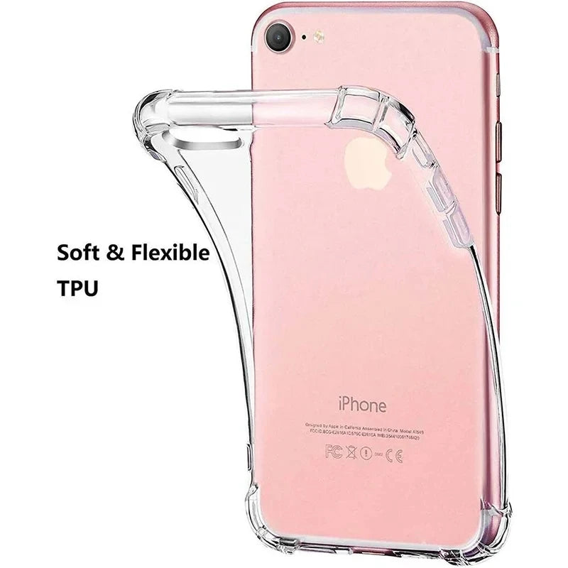 New Shockproof Transparent Soft TPU Case for iPhone 16E SE 2022 SE 2020 2016 7 8 6 5 5S  SE SE2 SE3 Back Cover Case